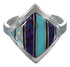 Multicolor Inlay Silver Southwest Ring Size 7-1/2 MX60142
